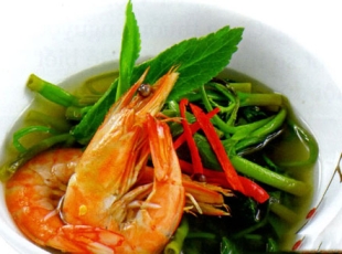Canh Rau Muống Nấu Tôm